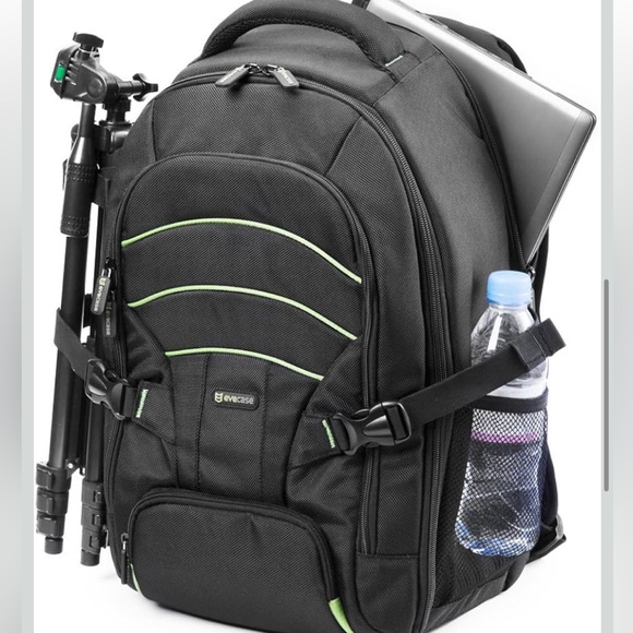 Evecase Large Professional DSLR Camera Travel Backpack with Rain Cover - Picture 6 of 10